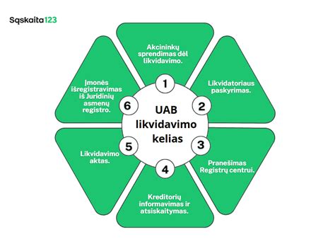 Chronologinė schema: pagrindiniai CBLIE administravimo ir likvidavimo datos