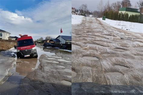 Ukmergės rajono kelio Nr. 145 būklė, provėžos ir sniegas