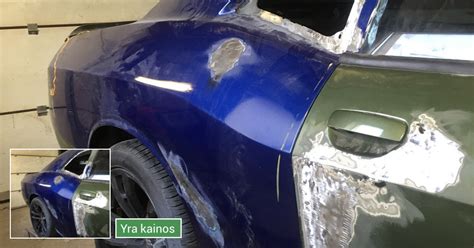 Automobilio kėbulo remontas prieš dažymą, lyginimo darbai