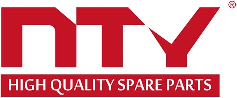 NTY logotipas ir įvairių NTY gaminamų automobilių dalių koliažas