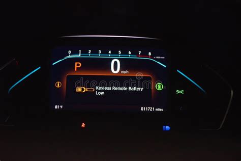 The parking position indicator on a car dashboard