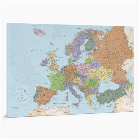 Didelis sieninis Europos žemėlapis, akcentuojantis Baltarusijos vietą