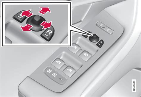 Volvo V40 šoninių veidrodėlių valdymo elementų pultas vairuotojo durelėse