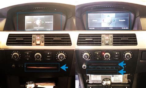 BMW E60 interjero nuotrauka su CCC ir CIC sistemų palyginimu