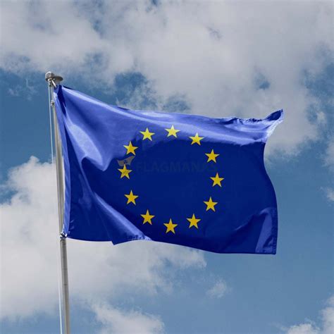 Tematinė nuotrauka su Europos Sąjungos vėliava ir vandens valymo įrenginiais