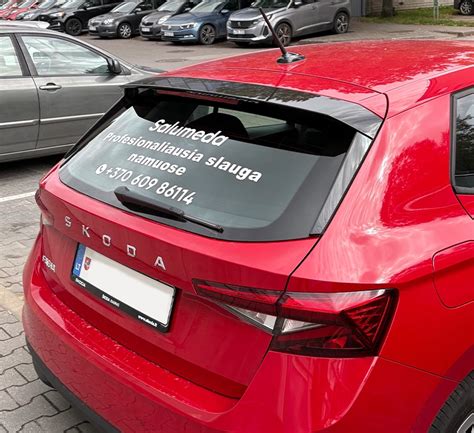 Pavyzdys, kaip atrodo automobilio spalvos kodo lipdukas ant automobilio kėbulo dalies