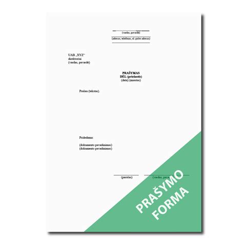 Elektroninio prašymo formos užpildymo pavyzdys