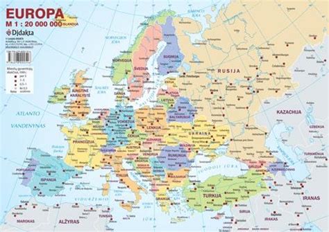 Europos šalių žemėlapis su greičio ribojimais