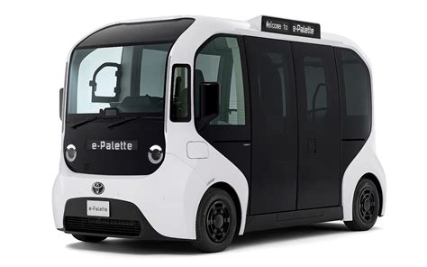 Toyota e-Palette koncepcinio automobilio ir partnerių logotipų vizualizacija