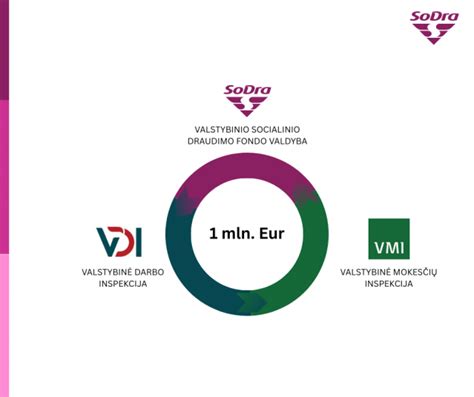 Infografika: VDI, VMI, Sodra logotipai ir rodyklės, nukreiptos į transporto įmonę
