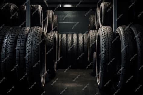 Thematic photo of various car tires arranged neatly