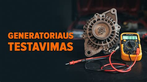 Teminė nuotrauka: detaliai matomas generatorius automobilyje