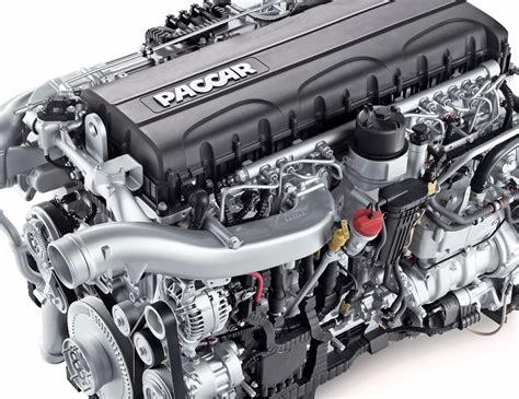 Schema, iliustruojanti DAF XF sunkvežimio variklio (PACCAR MX-13) konfigūracijas ir galios kreives.