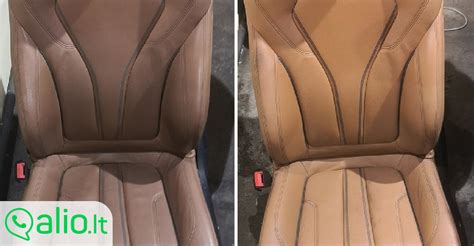 Kreminės odos Volvo XC70 salono valymas
