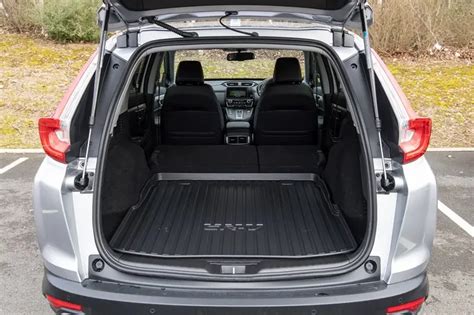Spacious interior and large trunk of Honda CR-V with folded rear seats