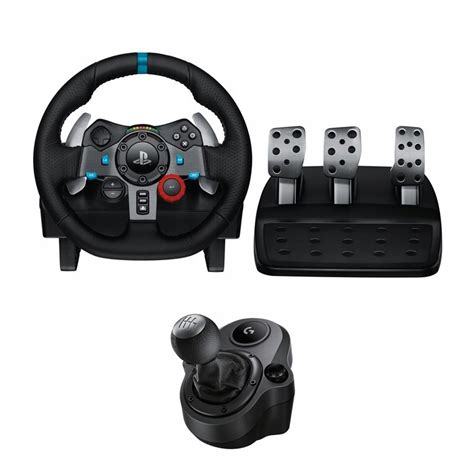 Logitech Driving Force GT žaidimų vairo nuotrauka su pedalais