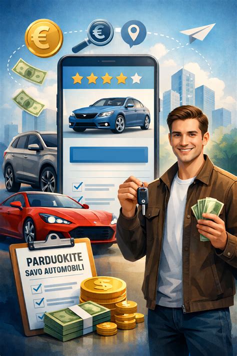 Tematinė nuotrauka: žmogus parduoda automobilį automobilių supirkėjui
