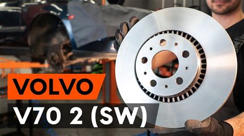 Volvo V70 galinio stabdžių disko pjūvio schema su stovėjimo stabdžio mechanizmu