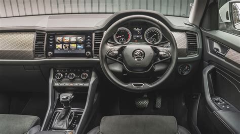Interior shot of Skoda Kodiaq dashboard and seating