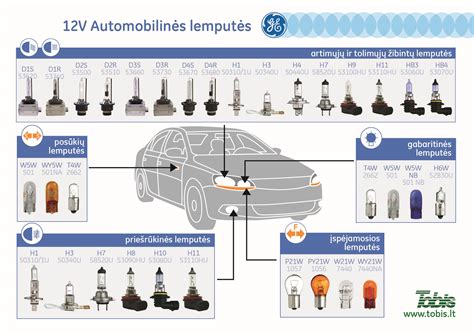 automobilio lempučių tipai