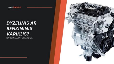 Schema: Palyginimas benzininio ir dyzelinio variklių degalų sąnaudų