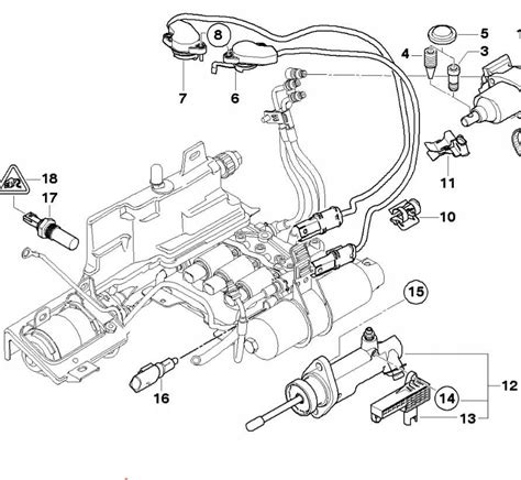 BMW E46 termostato išdėstymo schema variklio skyriuje