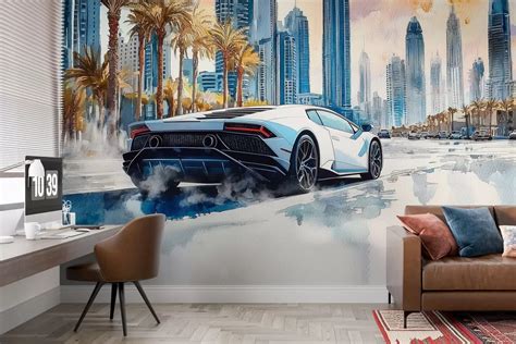 Modernus automobilis su finansų grafo elementais fone