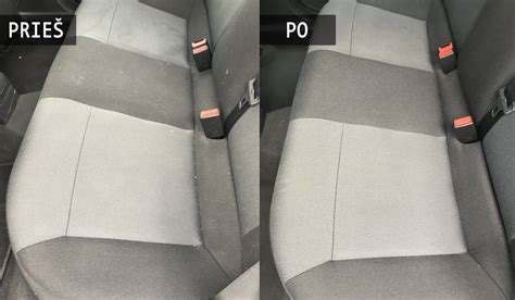 Automobilio salonas prieš ir po cheminio valymo