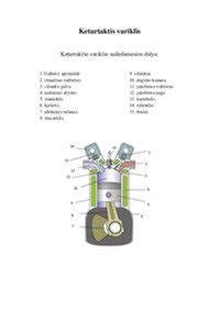 Schematinis vidaus degimo variklio keturtakčio ciklo pavaizdavimas