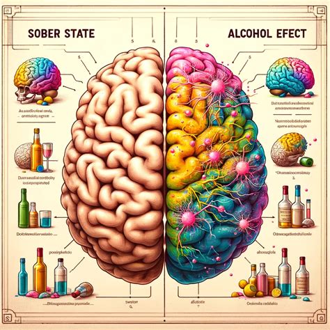 schematinis vaizdas, kaip alkoholis veikia žmogaus smegenis ir vairavimo gebėjimus