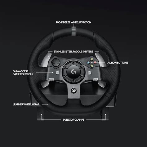 Logitech G920 vairo ir pedalų komplekto nuotrauka
