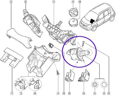 Renault Scenic schema su guoliais