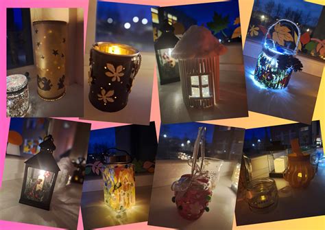Vaikų gaminami žibintai iš pieno dėžučių su iškirptais ornamentais