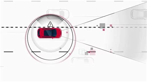 Infografika apie „Intelligent Lane Intervention“ sistemos veikimą: kamerų ir sensorių veikimo principas, perspėjimai vairuotojui