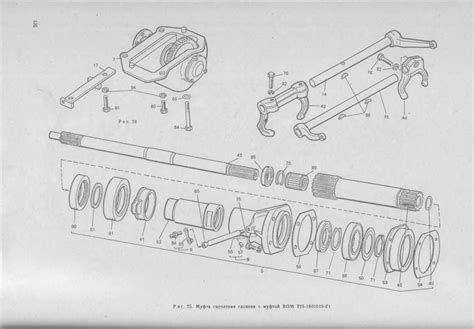 T-40 traktoriaus sankabos mechanizmo schema