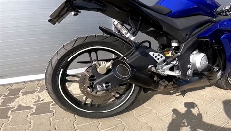 detalus Yamaha YZF R125 motociklo išmetimo sistemos vaizdas