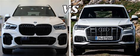 Šoninis Audi Q7 ir BMW X5 palyginimas su nurodytais matmenimis