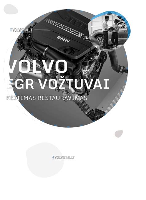 Volvo variklio komponentų diagrama: turbokompresorius, EGR vožtuvas, kuro sistema