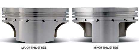 piston skirt design comparison diagram for improved piston slap understanding