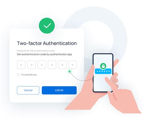 Infographic showing a smartphone and a tablet both running an Authenticator app, illustrating multi-device 2FA setup.