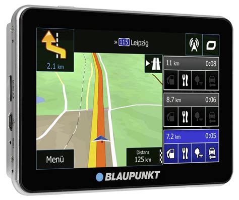 „Blaupunkt TravelPilot 53“ navigacijos prietaiso pavaizdavimas su žemėlapiu