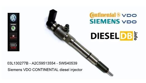 Siemens VDO 03L130277B piezo purkštuko diagrama