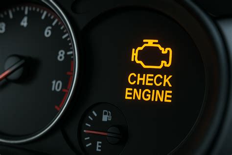 Tematinė nuotrauka: Prietaisų skydelis su degančia Check Engine lempute