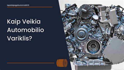 Automobilio variklis su alyvos lygio matuokle