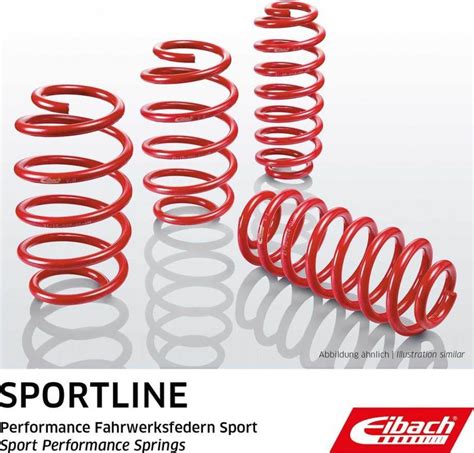 Eibach Pro-Kit ir Sportline spyruoklių palyginimas (infografika)