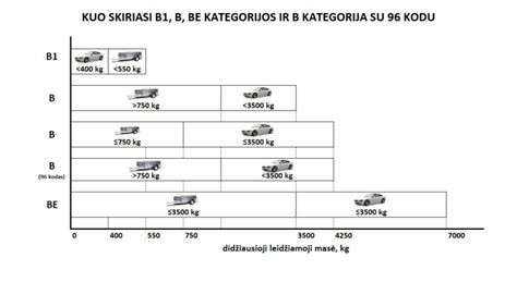 Schema, iliustruojanti B kategorijos mikroautobusų apribojimus (svoris ir sėdimos vietos)