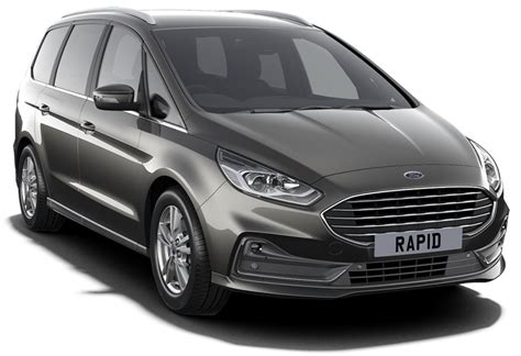 Ford Galaxy minivenas važiuojantis keliu