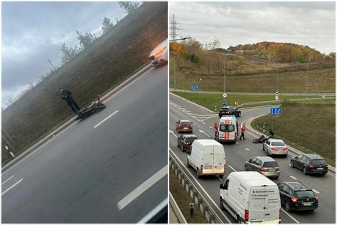Teminė nuotrauka: motociklininkas ir lengvasis automobilis po susidūrimo