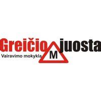 Vairavimo mokyklos „Greičio juosta“ fasadas arba logotipas