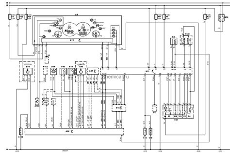 Schema su saugiklių ir relių išdėstymu Škoda Octavia A5 salone